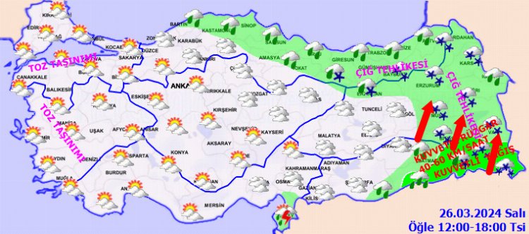 Meteoroloji, Marmara ve Ege’ye
